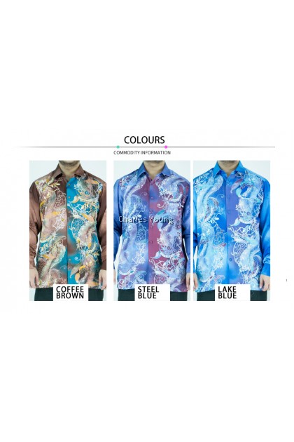 CY CY1005 KEMEJA BATIK LELAKI MALAYSIA VINTAGE SATIN / BATIK SHIRT 