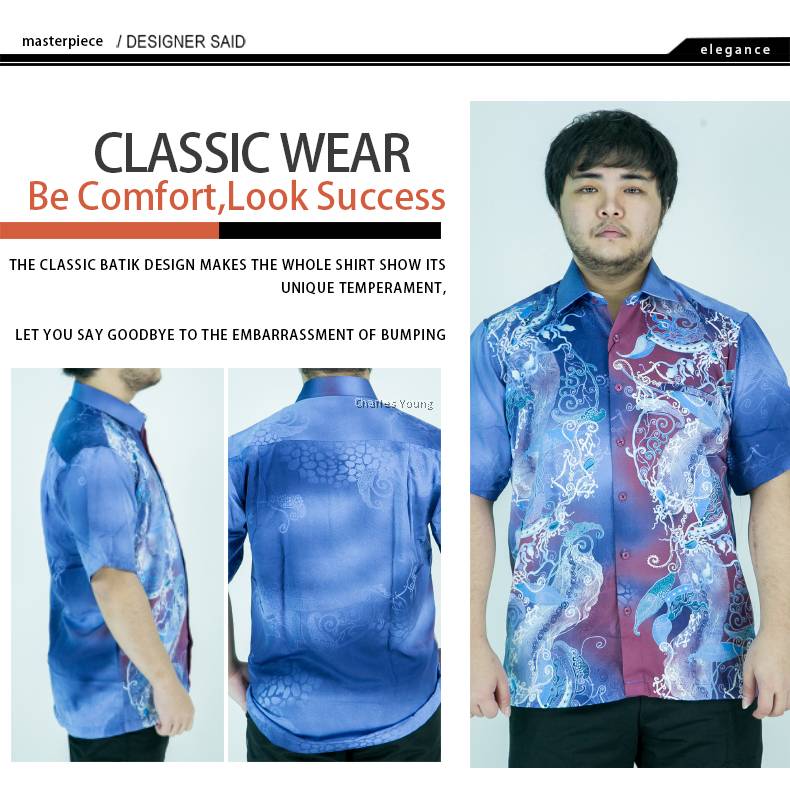 CY CY1005SS KEMEJA BATIK LELAKI MALAYSIA VINTAGE SATIN / BATIK 