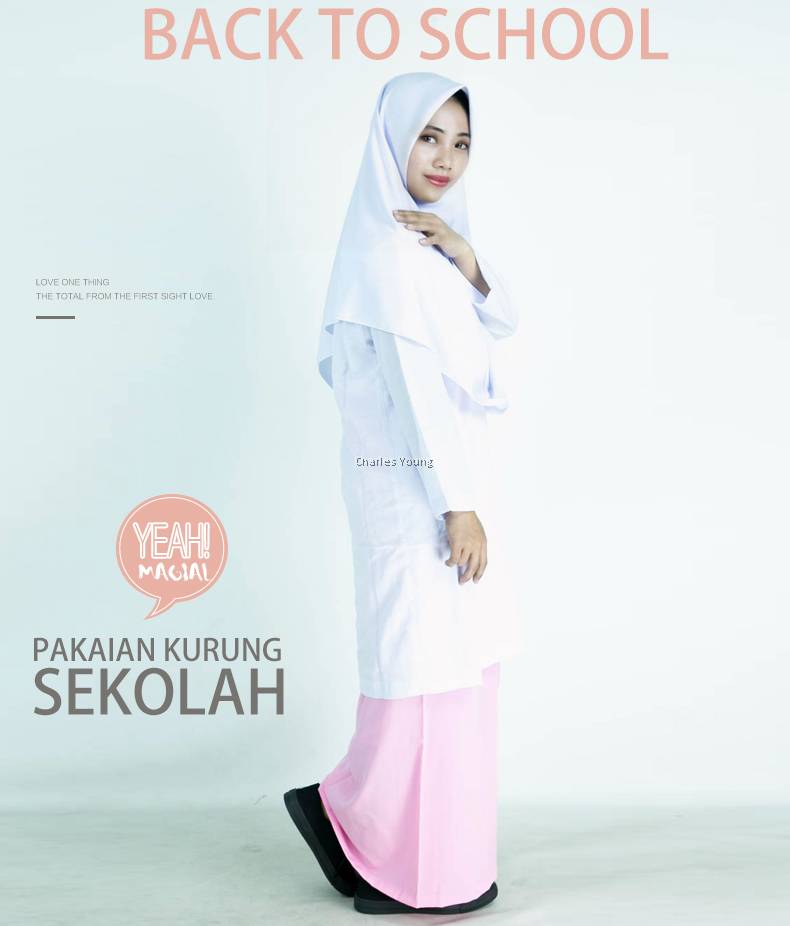CY 0409 SCHOOL UNIFORM PINK SKIRT / KAIN SEKOLAH RENDAH ...