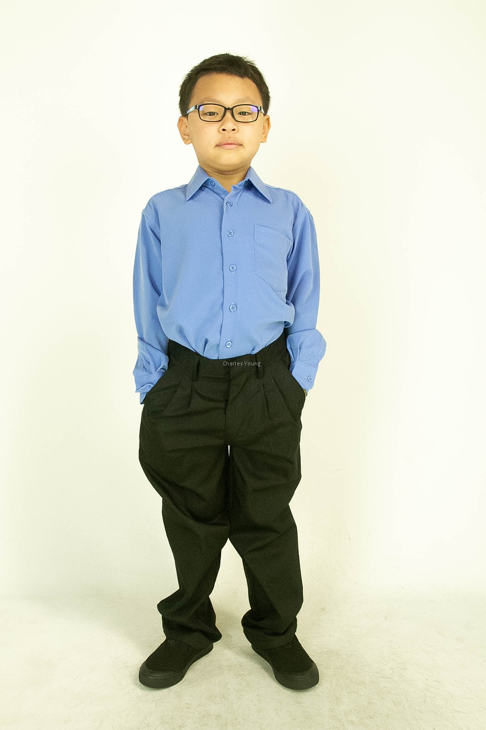 Cy 346sr Blue Kemeja Koshibo Sekolah Rendah Primary School Lengan Panjang
