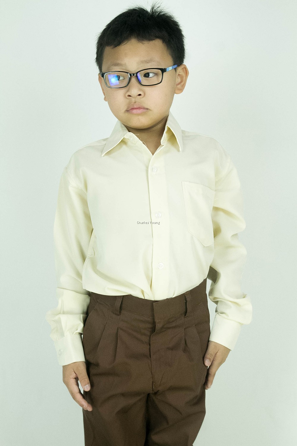 Cy 346sr Beige Kemeja Koshibo Sekolah Primary School Lengan Panjang Baju Sekolah Mrsm Mara