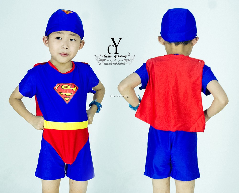 Cy 101 Boy Disney Swimsuit Marvel Man Of Steel Baju Berenang Budak Lelaki