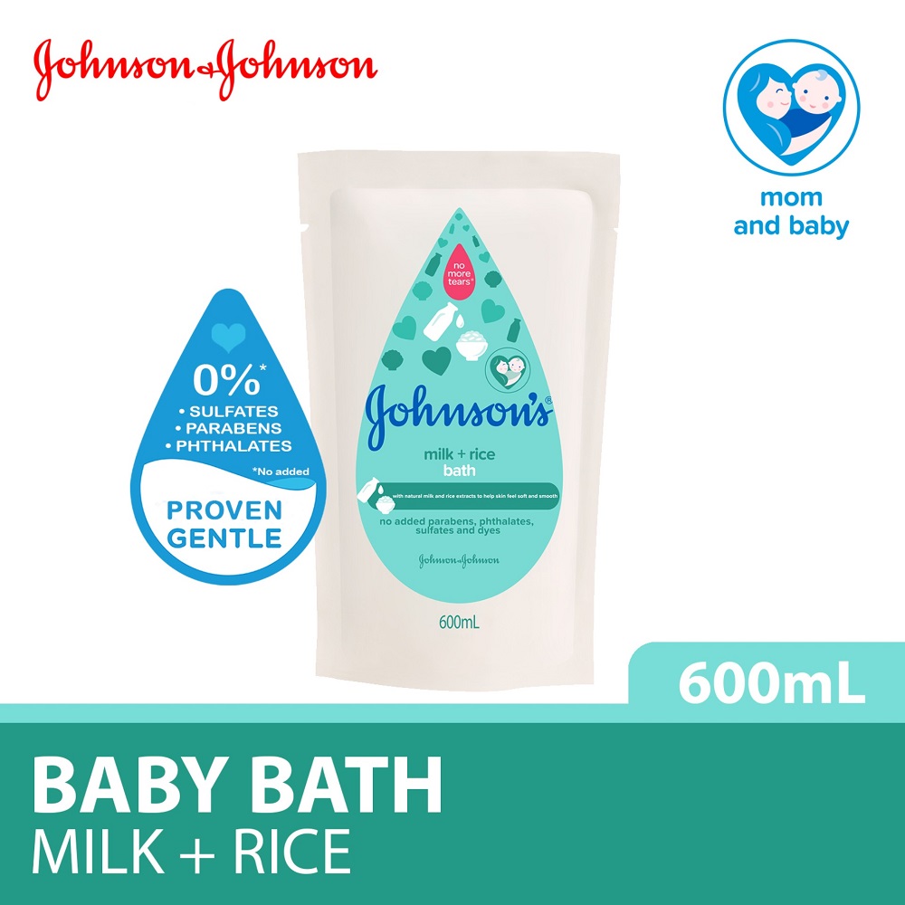 Johnsons Baby Bath Milk + Rice 600ml Refill