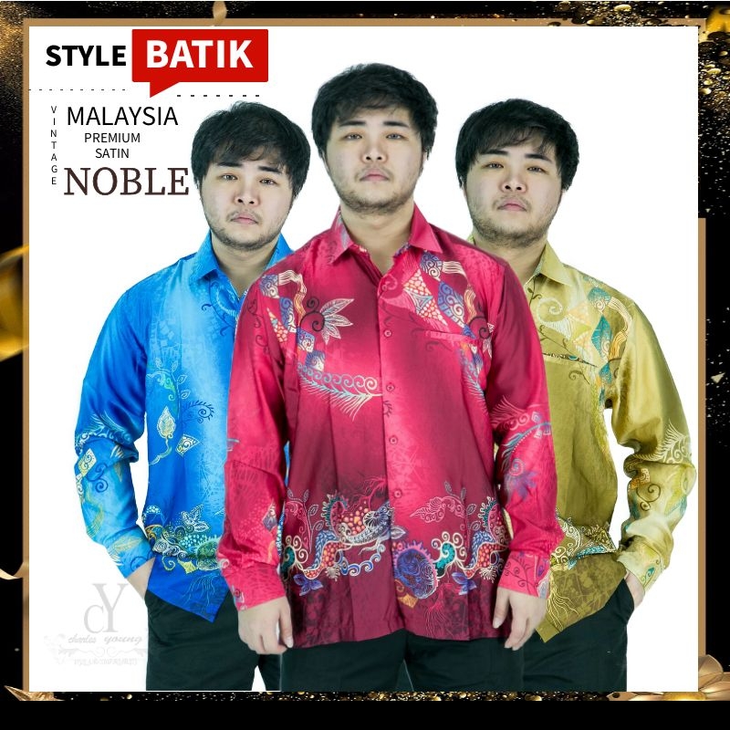 CY CY1001 KEMEJA BATIK LELAKI MALAYSIA VINTAGE SATIN 