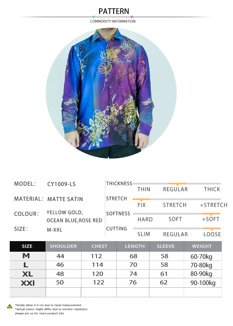 CY CY1009 KEMEJA BATIK LELAKI MALAYSIA VINTAGE SATIN / BATIK SHIRT 