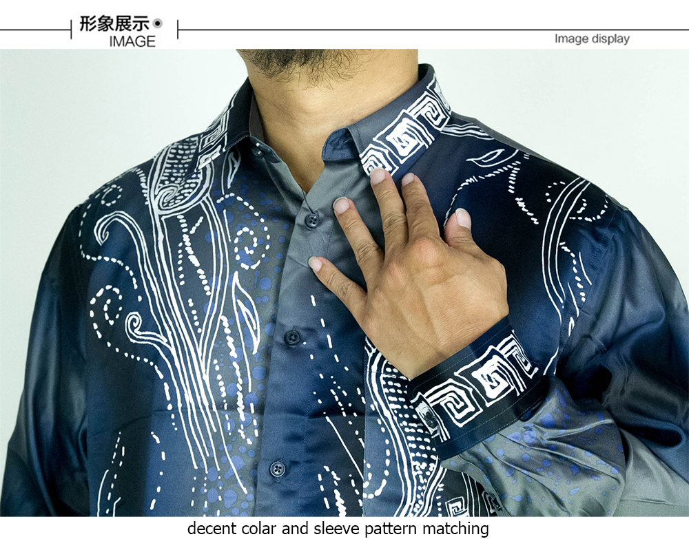 CY B082 KEMEJA BATIK LELAKI SHIRT MALAYSIA VINTAGE SATIN