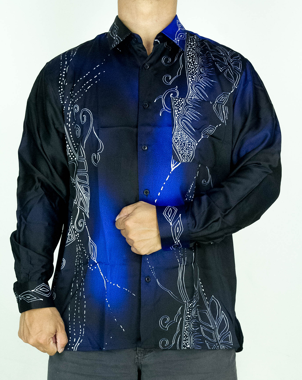 CY B084 KEMEJA BATIK LELAKI SHIRT MALAYSIA VINTAGE SATIN  Presto 