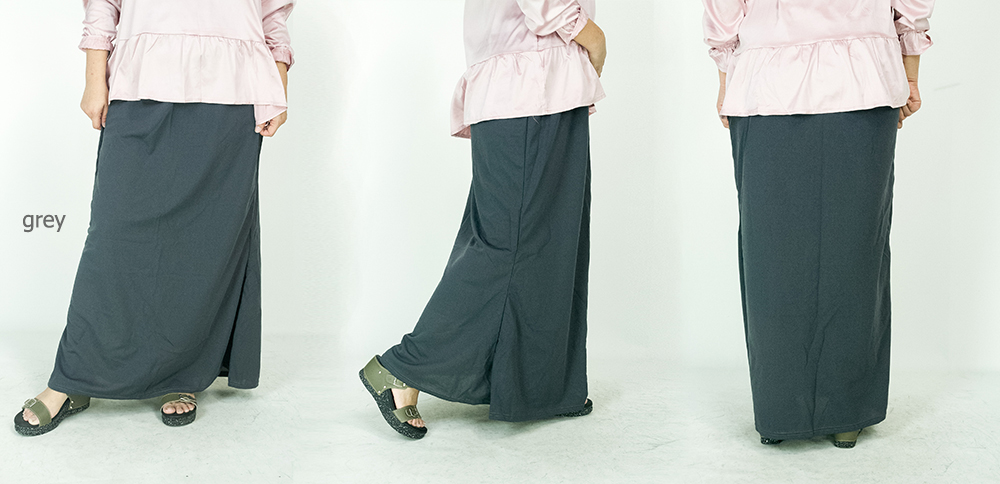 Cy 18888 Plus Size Long Skirt Kain Panjang Muslimah Dress A Line Besar